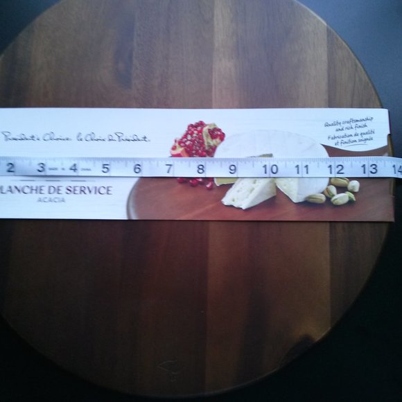 President's Choice Acacia Serving Board, 14" Diameter, Brand New - Picture 10 of 10